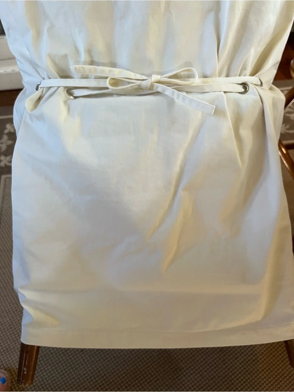 Pottery Barn Loose Fit Dining Chair Cover Side Kitchen Cotton Twill Ivory